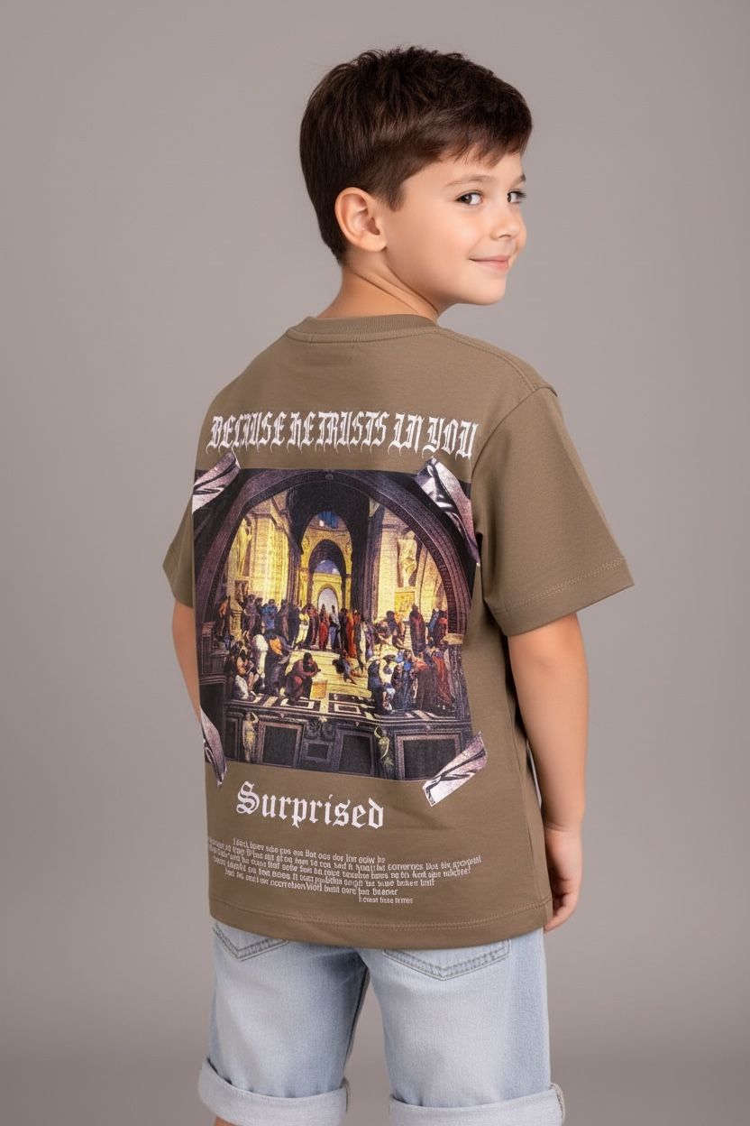 Camiseta Oversize KIDS SURPRISED 260GRS