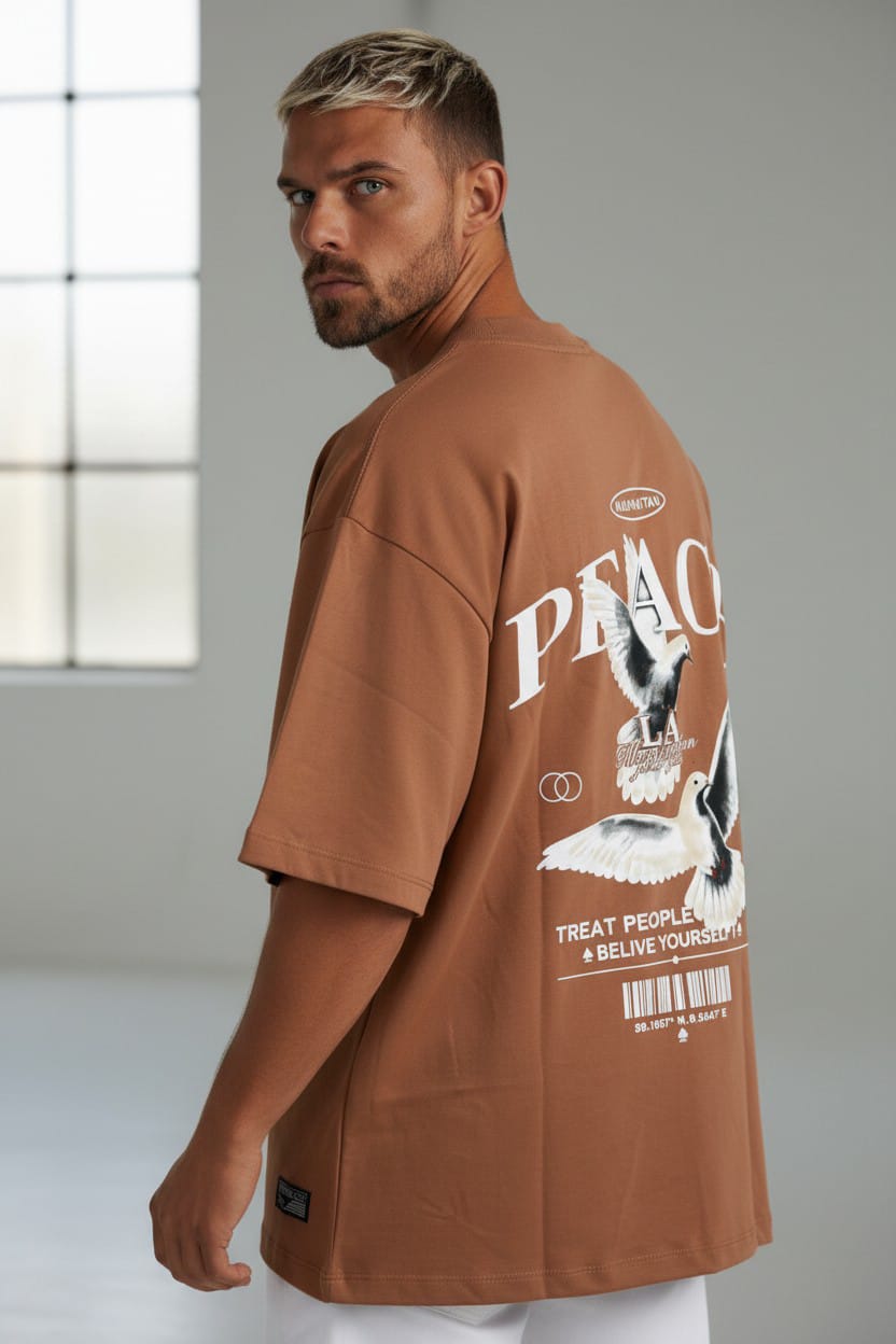 Camiseta Oversize  REF MANHATTAN  PEACE 260gr