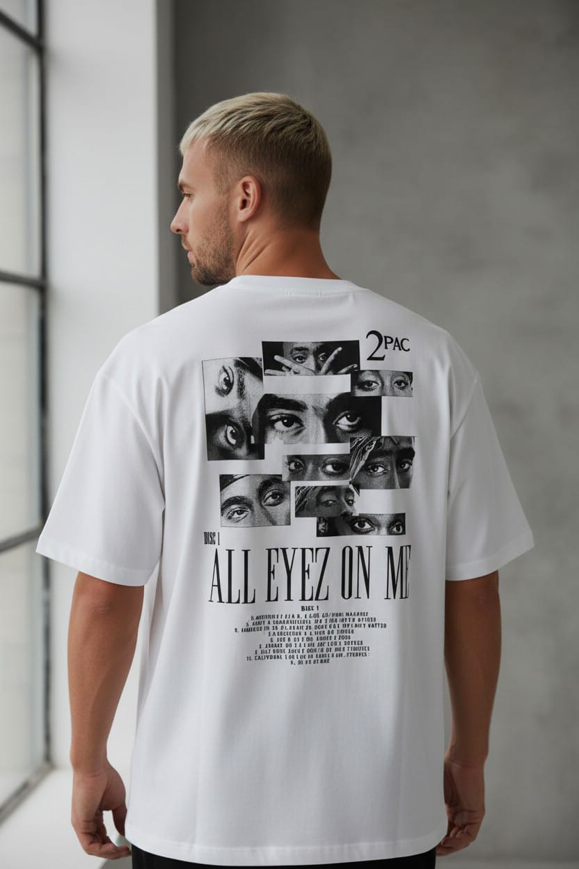 Camiseta Oversize  TUPAC ALL EYES ON ME  260GRS