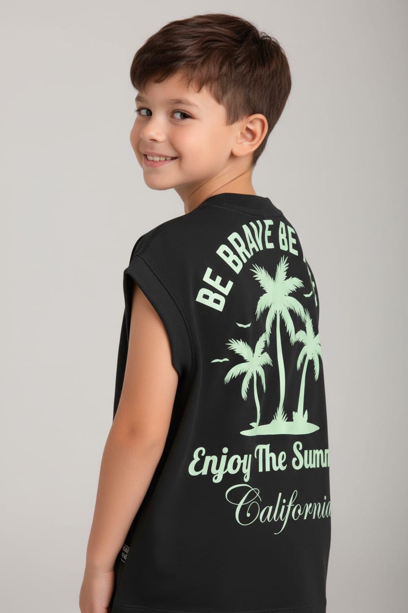 Camiseta Oversize SIza Kids BE BRAVE BE FREE 260GRS