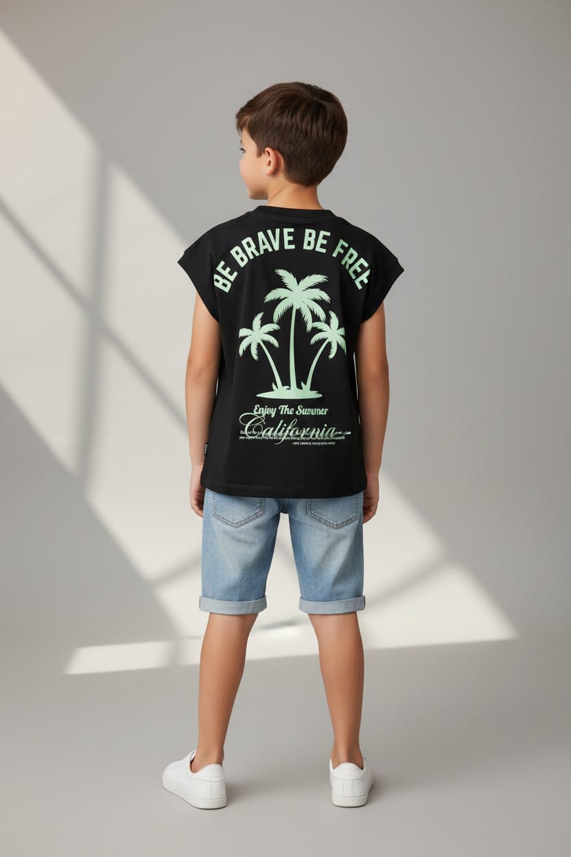 Camiseta Oversize SIza Kids BE BRAVE BE FREE 260GRS