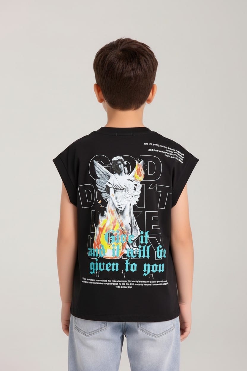 Camiseta Oversize SIza Kids GOD DONT LIKE 260GRS