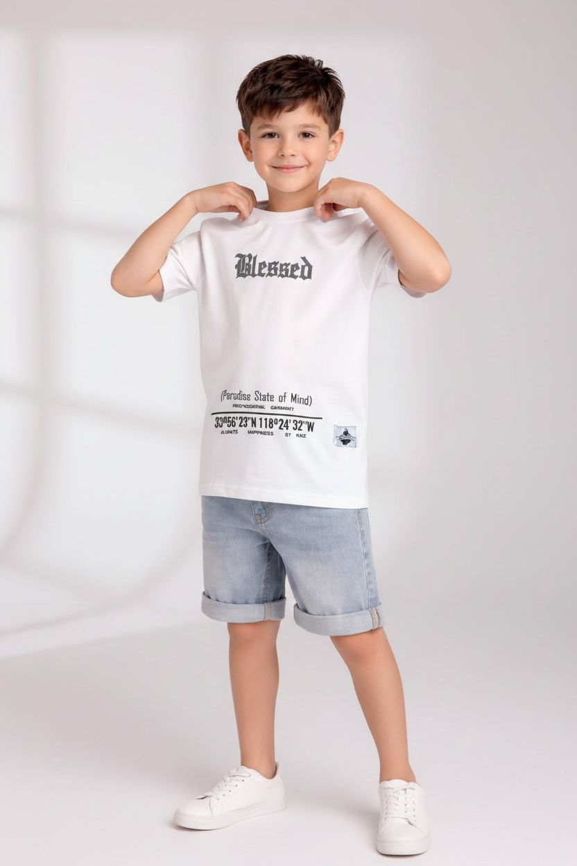 Camiseta Oversize KIDS BLESSED PARADISE 260GRS
